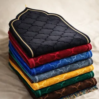 AlifBay Premium Velvet Prayer Mat Dome Design